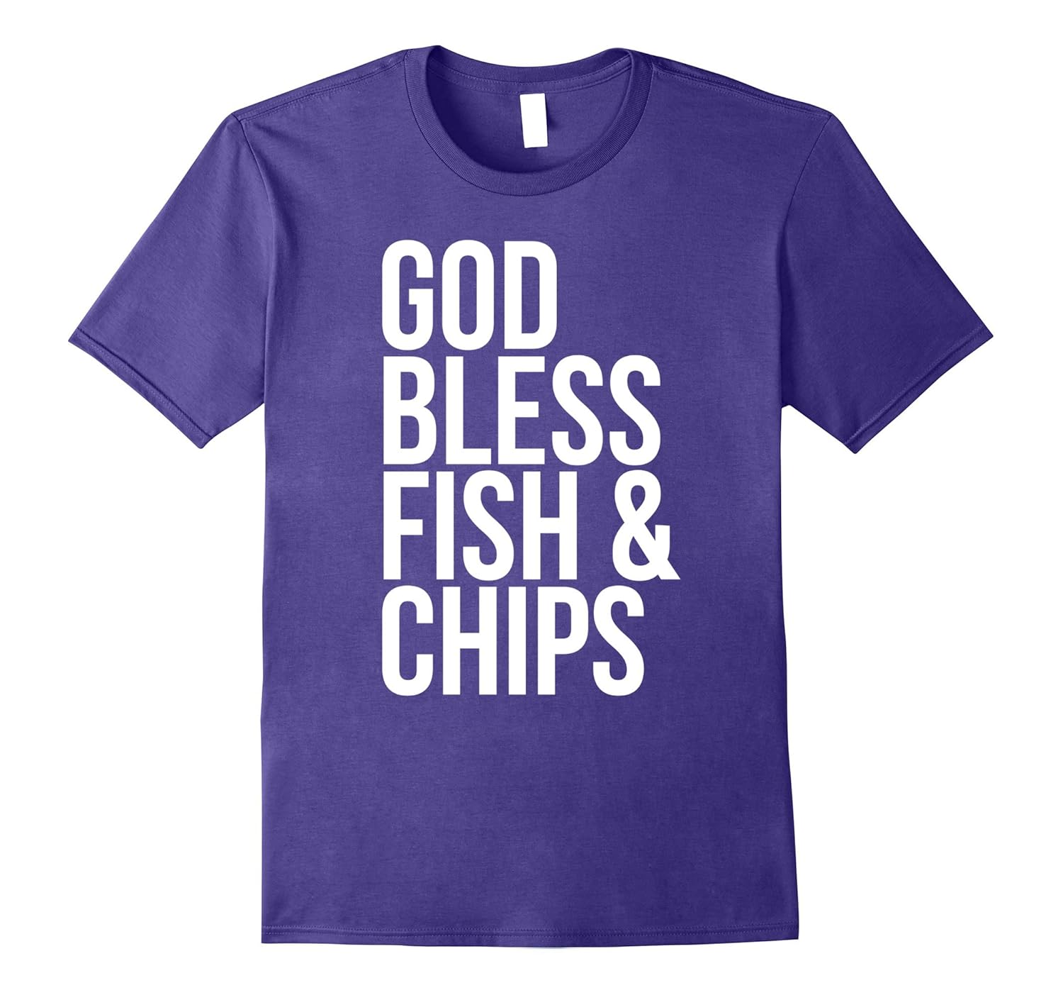 Funny Fish and Chips T-Shirt GOD BLESS FISH & CHIPS Shirt-Rose