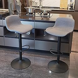 YOUTASTE Fabric Grey Bar Stools Set of