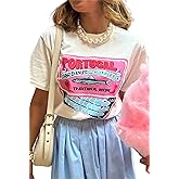 Women Oversized Graphic T-Shirt Y2k Vintage Flower Baggy California Tees Tops Summer Aesthetic Coastal Beach Shirt