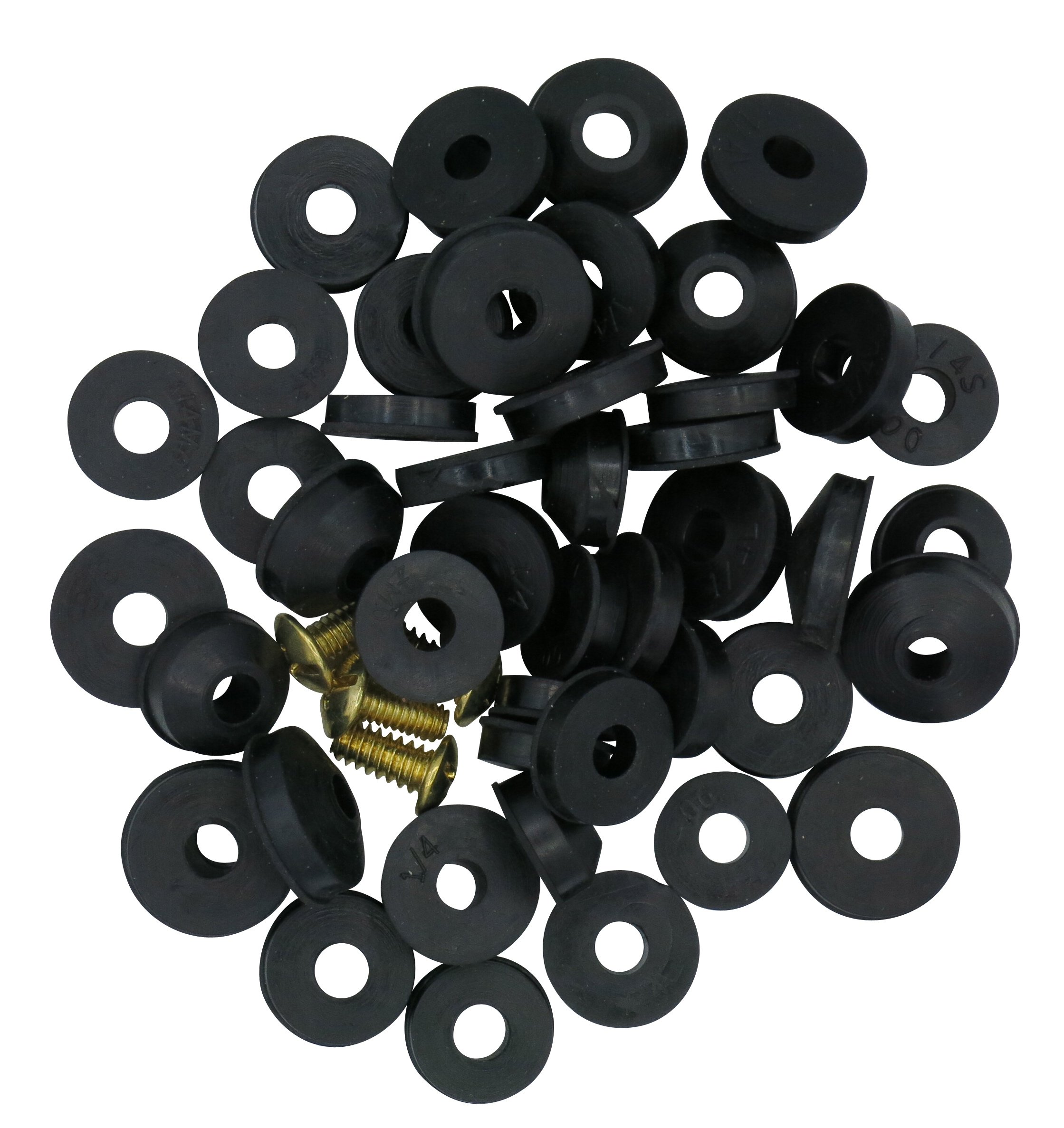 Flat and Beveled Faucet Washers and Brass Bibb Screws Assortment, 48