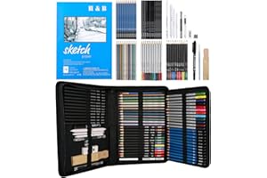 H & B 72PCS Drawing Supplies Sketching Set,Art Kit include Drawing & Colored Pencils for Adults Artists Kids.Pro Art Sketch Supplies with Sketchpad,Watercolor & Metallic Pencils