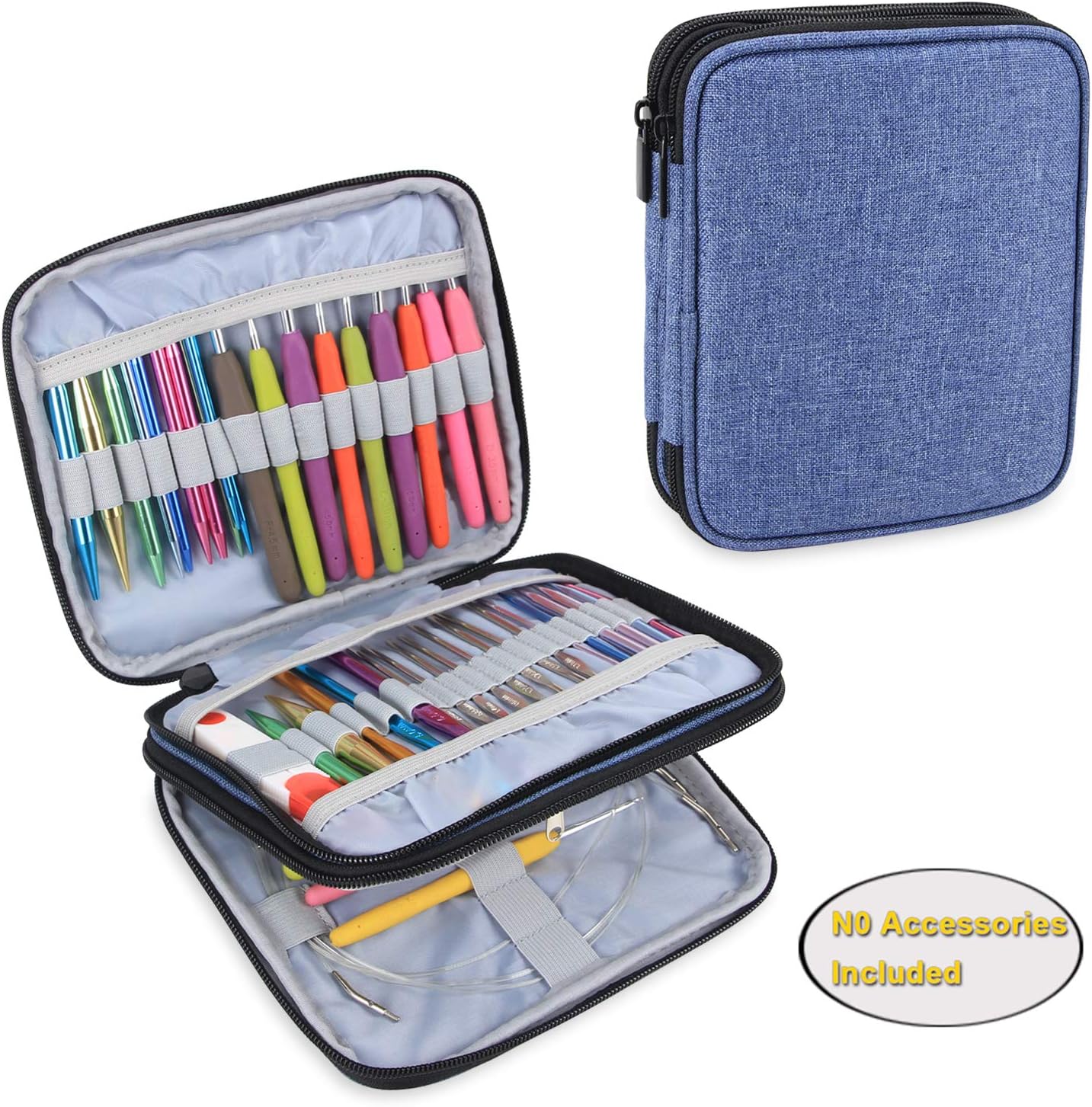 Teamoy Organiser Case for Interchangeable Circular Needles Ergonomic Crochet hooks, Aluminum Crochet Hooks