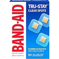 Band-Aid Brand Tru-Stay Clear Spots Bandages for Discreet First Aid, All One Size, 50 Count