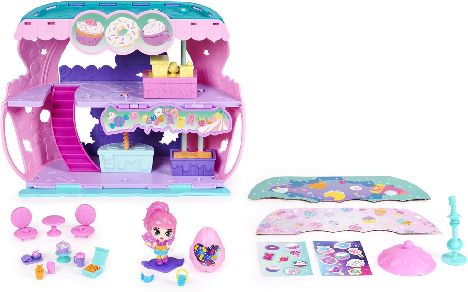 HATCHIMALS CollEGGtibles, Cosmic Candy Shop 2-in-1 Playset with Exclusive Pixie, for Kids Aged 5 and up, Pink, Medium - Image 3