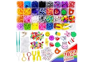 FUNZBO 2200 Loom Rubber Bands for Bracelet - Colorful Jewelry Making Kit for Kids Craft and Art - Band for Girls Age 5 6 7 8 9 Year Old