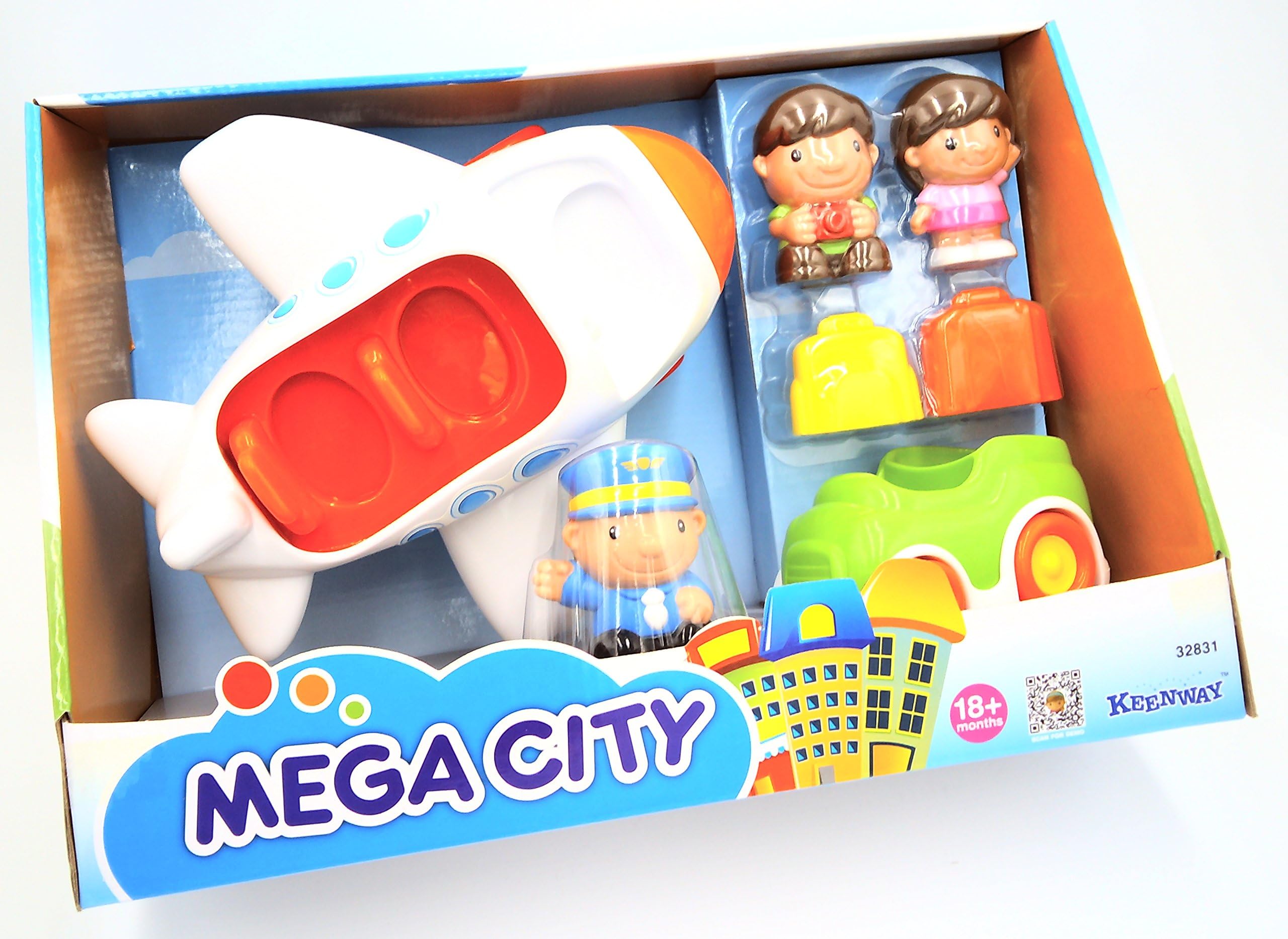 Keenway Busy Airport Mega City Jet Airplane Play Set