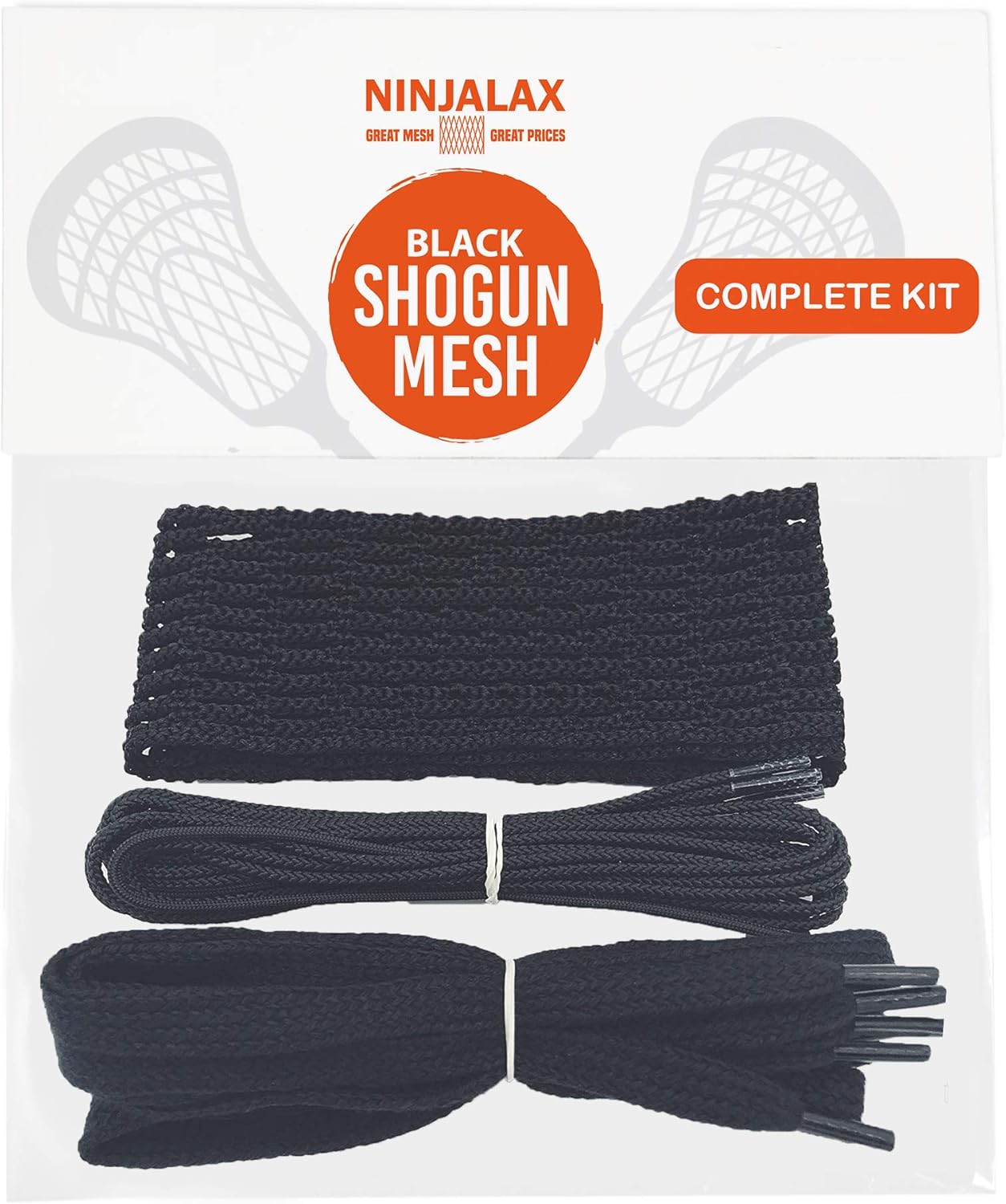 Ninjalax - Shogun SemiSoft Lacrosse Mesh - Complete Lacrosse Stringing Kit - Black - Super Light and Super Strong : Sports & Outdoors