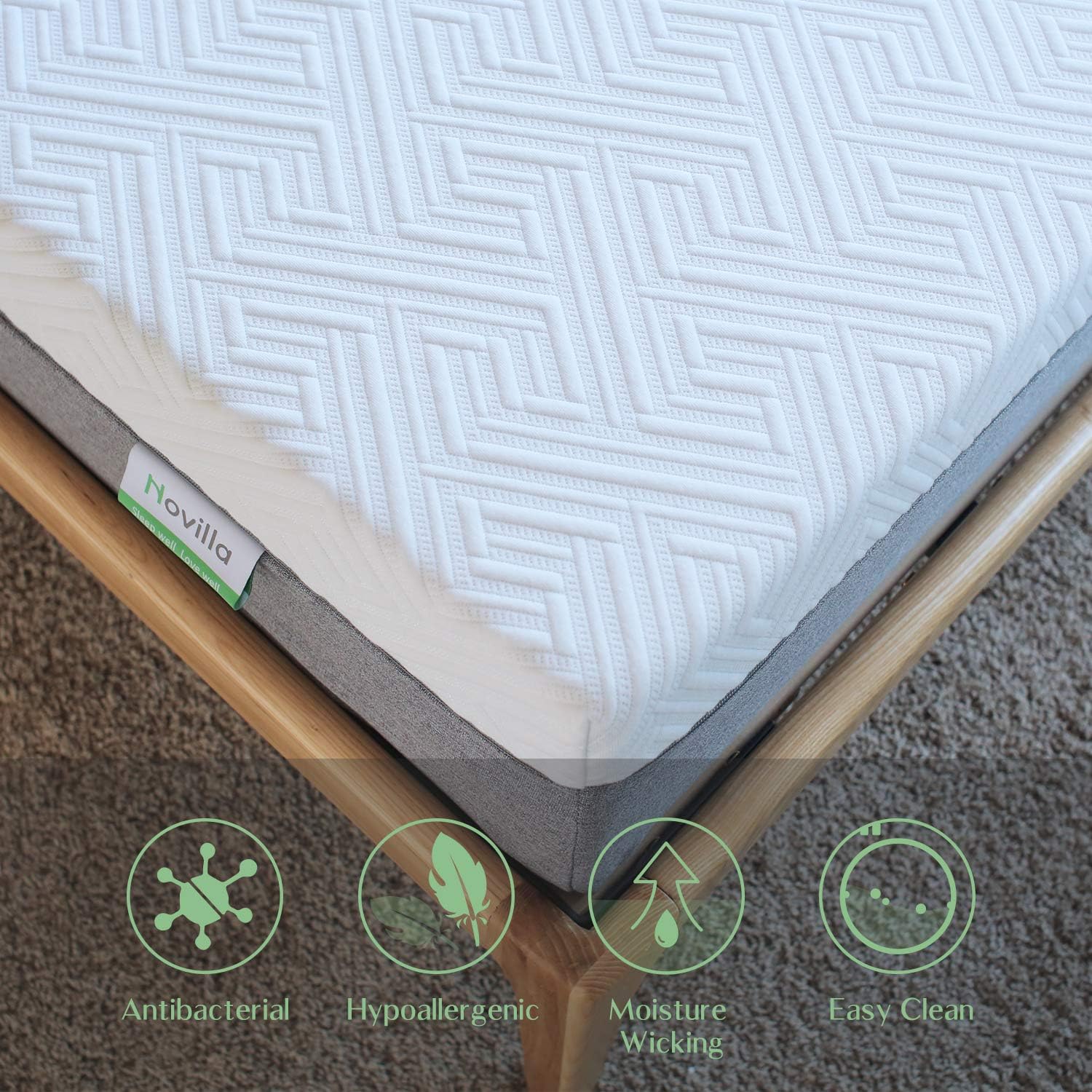 Novilla Queen Size Mattress, 12 inch Gel Memory Foam Mattress for a Cool Sleep & Pressure Relief, Medium Firm Feel with Motion Isolating, Bliss: Furniture & Decor