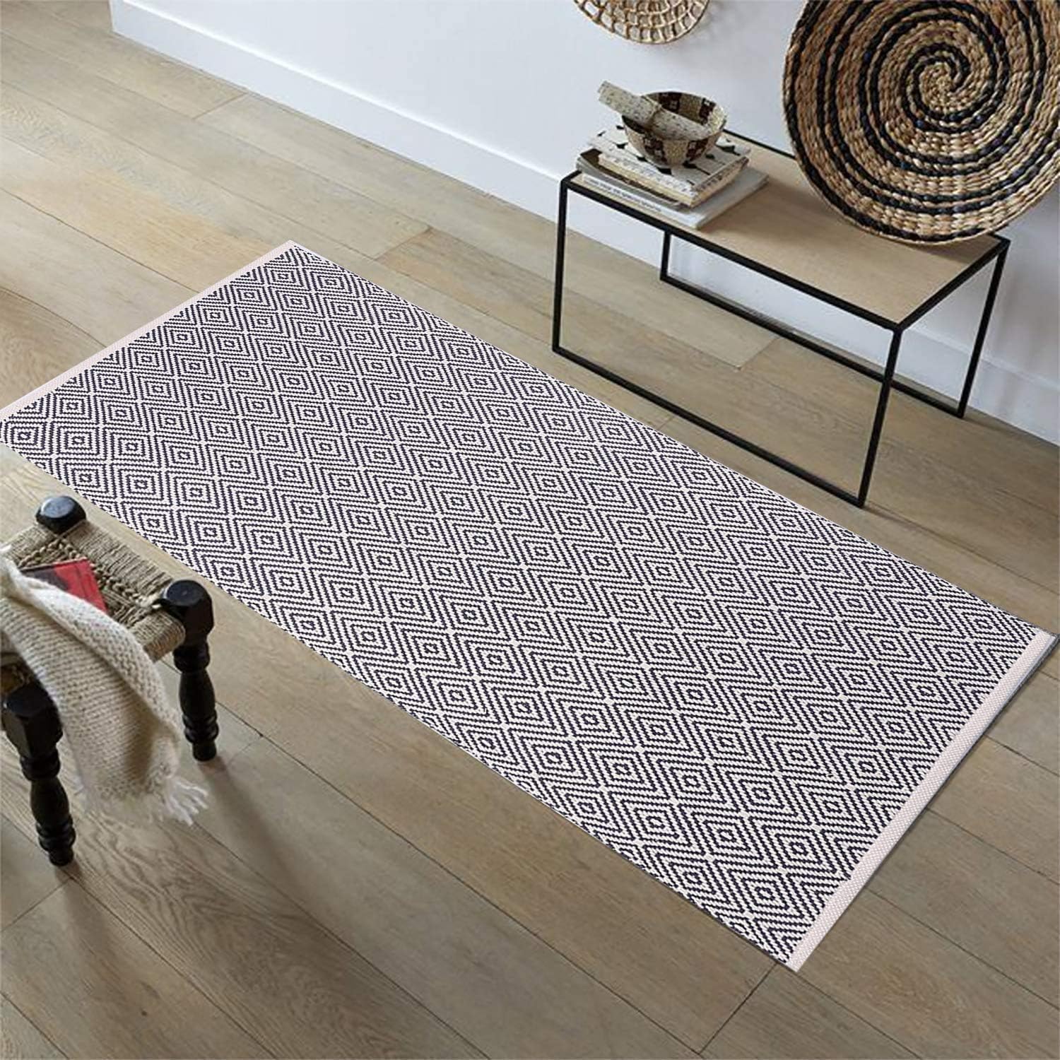 Pauwer Cotton Area Carpet Rug Runner 60x130cm Machine Washable Entryway
