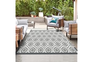 fifame Outdoor Camping Rugs for Patios, Plastic Straw Weatherproof Reversible Mats for Large Floors, RV, Backyard, Deck, Picnic, Beach, Trailer, Camping