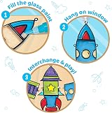 Imagimake Window Art Rocket 16 Pieces Glass Painting Set Kids Craft Kit view 3