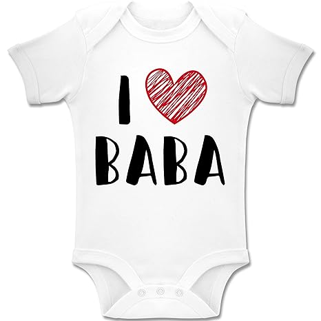Shirtracer Bunt gemischt Baby - I Love Baba - Baby Body Kurzarm Jungen Mädchen