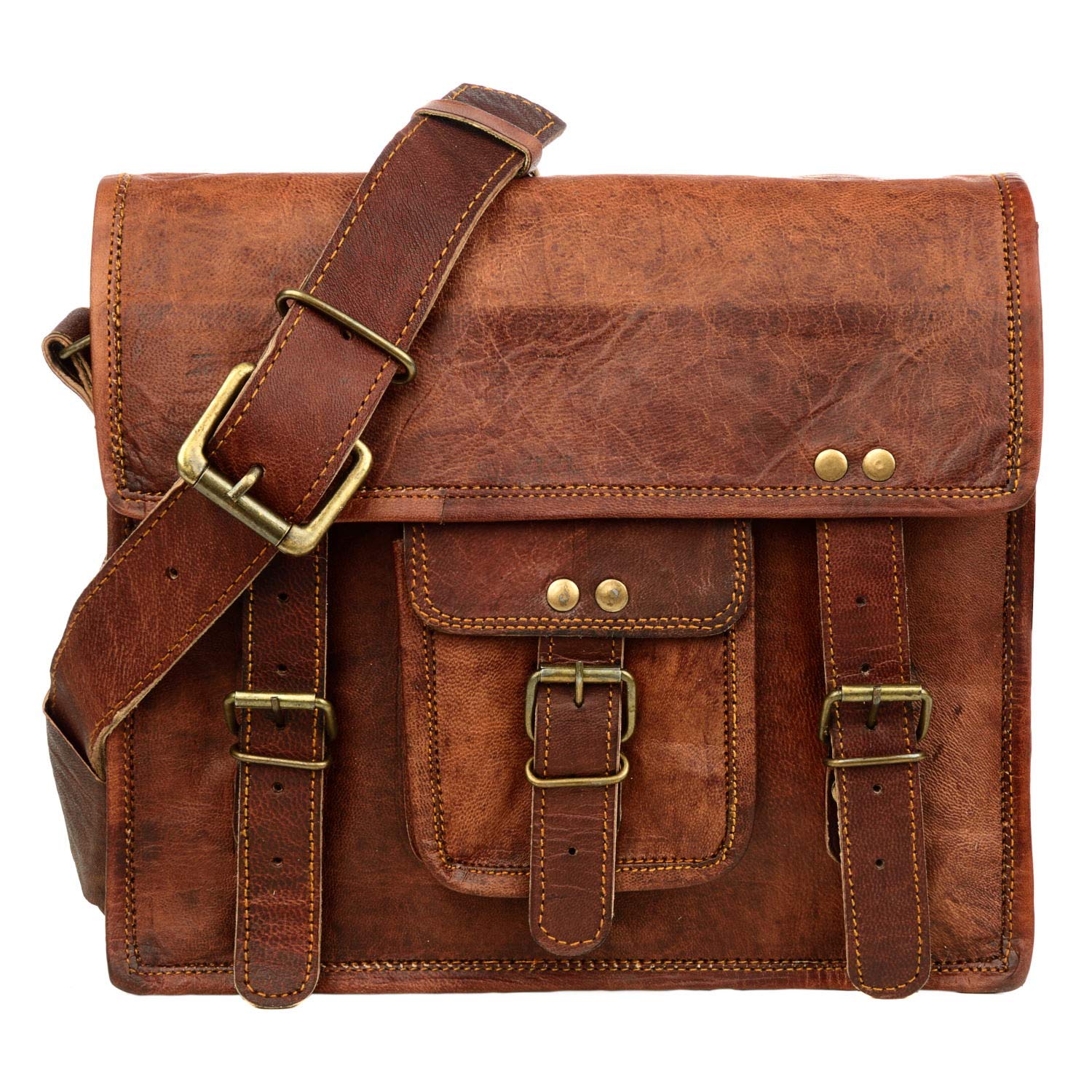 Paper High Medium Brown Leather Satchel | Handmade & Fair Trade