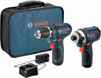 Bosch CLPK22-120 12V Max 2-Tool Combo Kit Drill Impact Driver Batteries Case