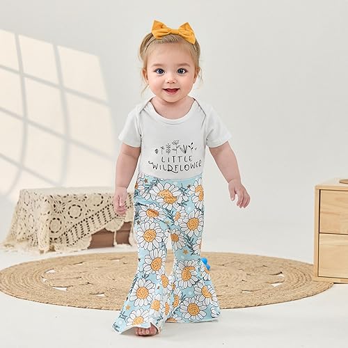 Emmababy Newborn Girls Clothes Baby Romper Outfit Pants Set Long