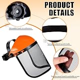 Hestya Safety Face Shield 2 Pack Adjustable Helmet Visor for Forestry Gardening view 3