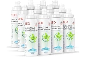 RED MEDICAL SUPPLIES Conductive Ultrasound Gel for Imaging, Cavitation, TENS Units and Baby Dopplers, 12 x 8.45 fl oz - Non-Greasy, Unscented, Hypoallergenic - Medical Grade Therapy - 12 Bottles, 8.45 fl oz / 250mL
