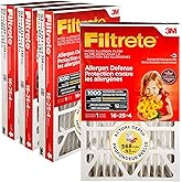 Filtrete 16x25x4 Furnace Filter, MPR 1000, MERV 11, Allergen Defense 12-Month Deep Pleated 4-Inch Air Filters, 4 Filters