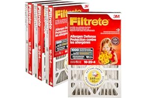 Filtrete 16x25x4 Furnace Filter, MPR 1000, MERV 11, Allergen Defense 12-Month Deep Pleated 4-Inch Air Filters, 4 Filters