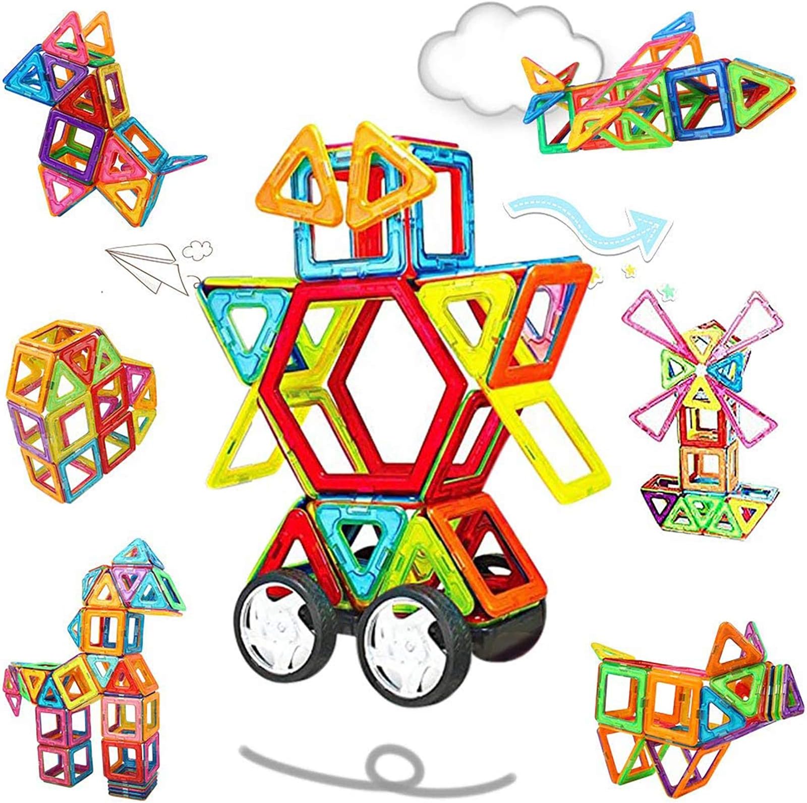 NextX Magnetic Building Blocks Educational Toys Magnet Construction Tiles Set Gift for Preschool Toddler