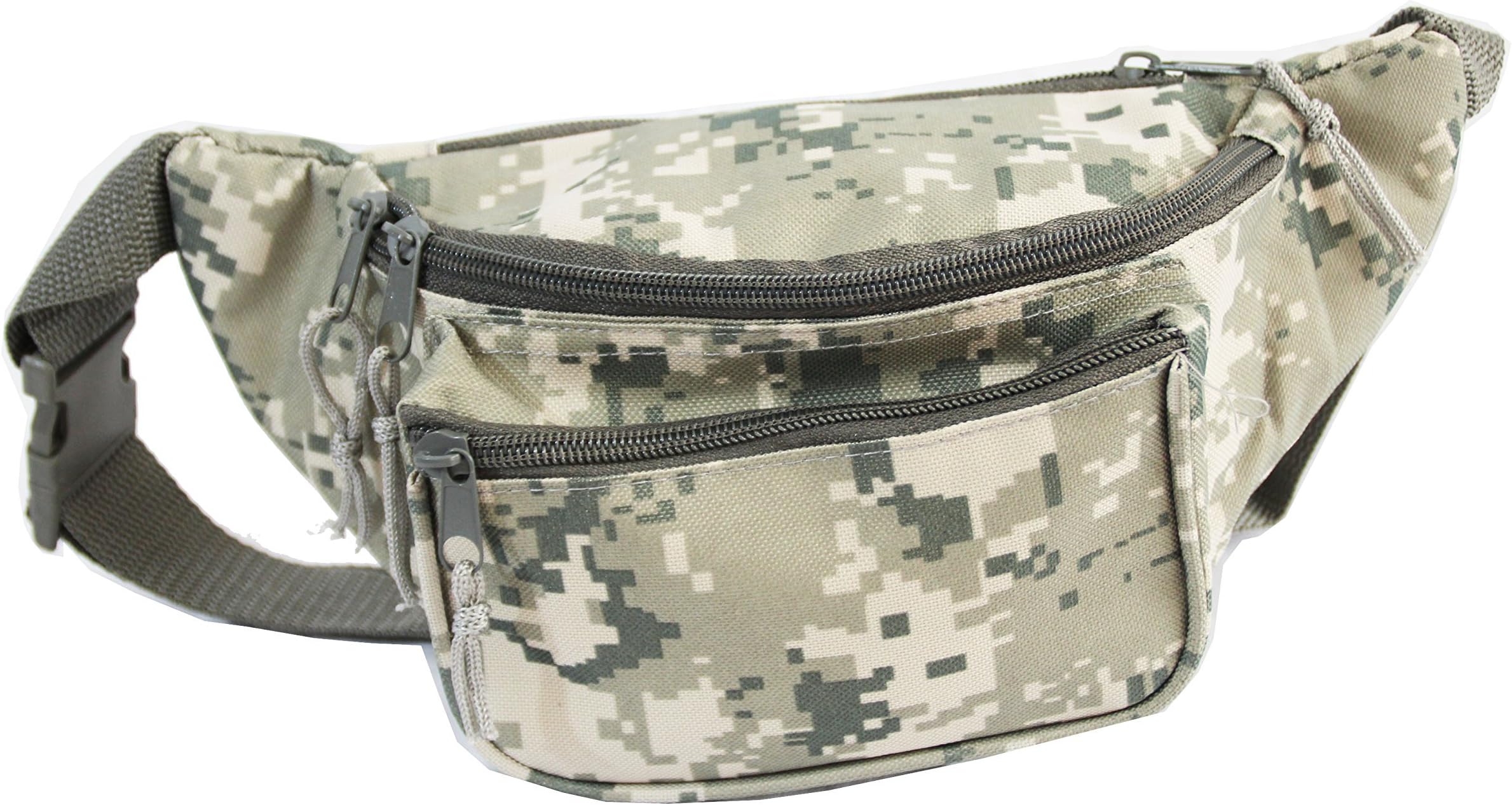 XtitixMilitary Tan Digital Camouflage 3 Zipper Pocket Fanny Pack Waist Bag Camo