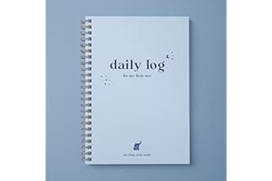 Bubbarino: Baby Daily Log Book, Track and Monitor Newborn Nursing, Sleep, Diaper and Milestones. Gift for New Parents, Grandparents, Babyshower, Nanny or Daycare - Hardcover Spiral Leather A5 (Blue)