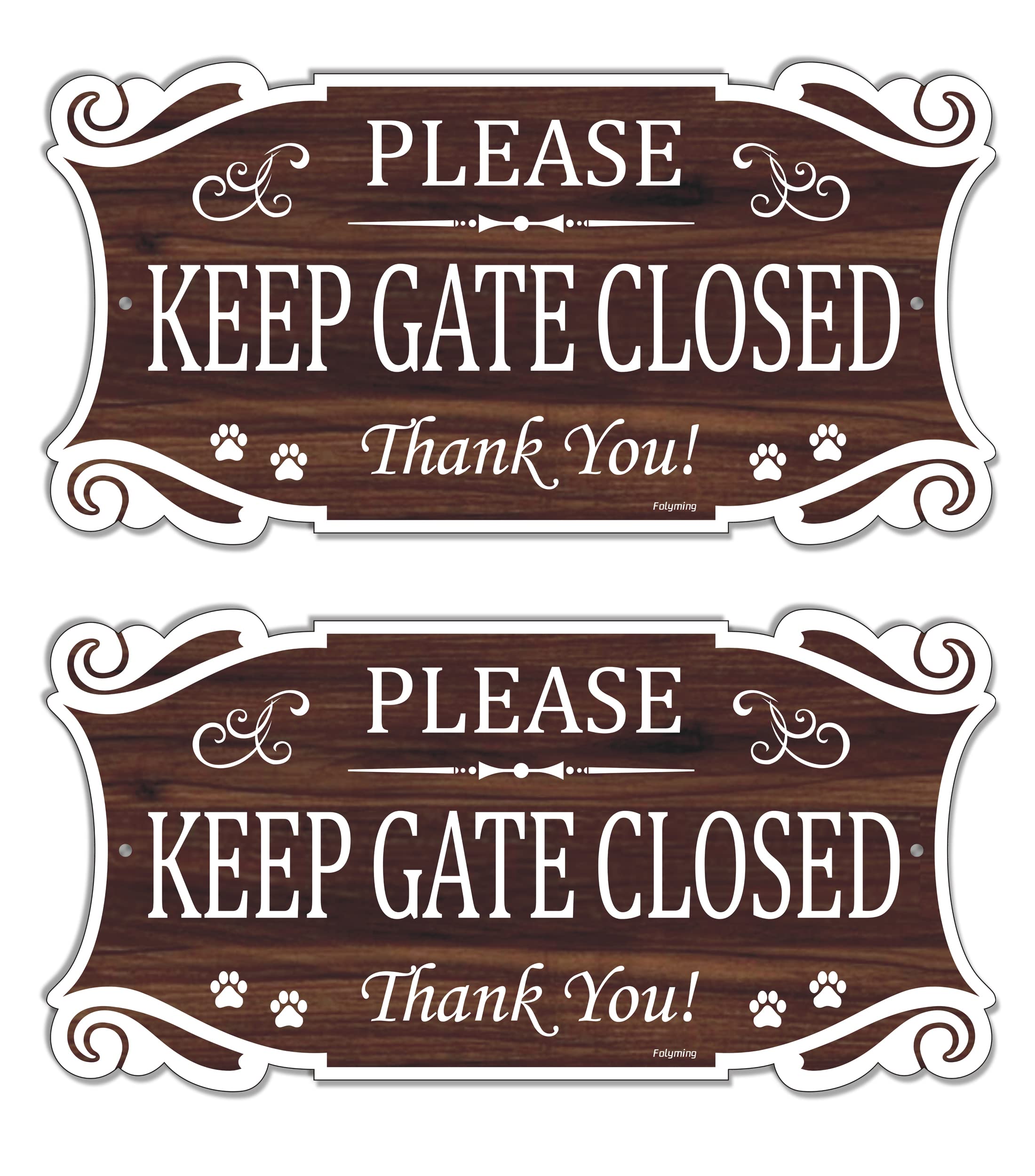 2 Pack Please Keep Gate Closed Thank You Signs 12 x 6 Inches Metal Rust Aluminum Weatherproof UV Protected Durable Ink Easy Mounting Indoor or Outdoor Use