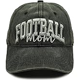 Jumsky Football Mom Gift - Football Mama Baseball Caps Embroidered Adjustable Washed Dad Hat Black