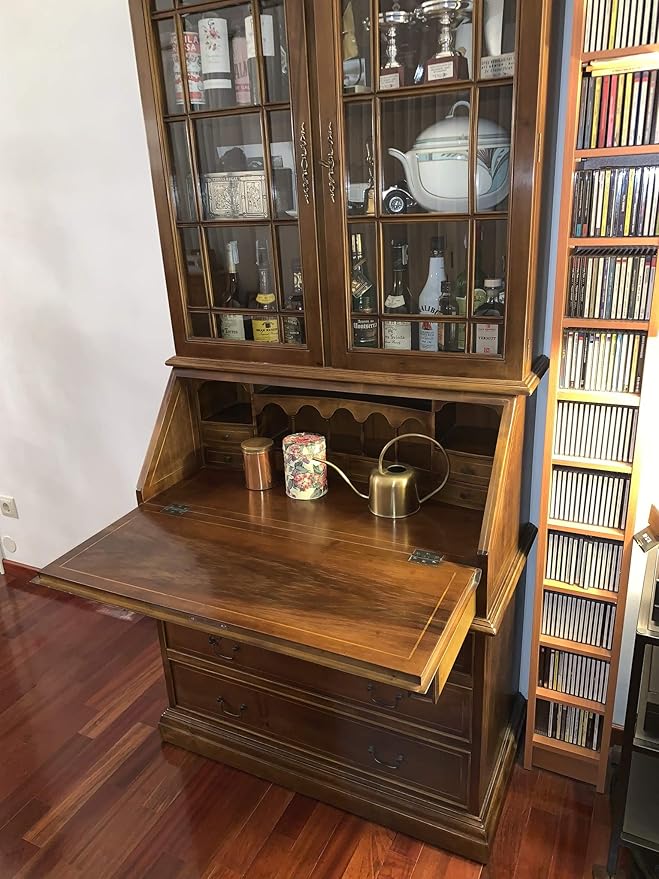 VALENTÍ, Secreter, Bureau, secreter inglés con Vitrina, Canterano