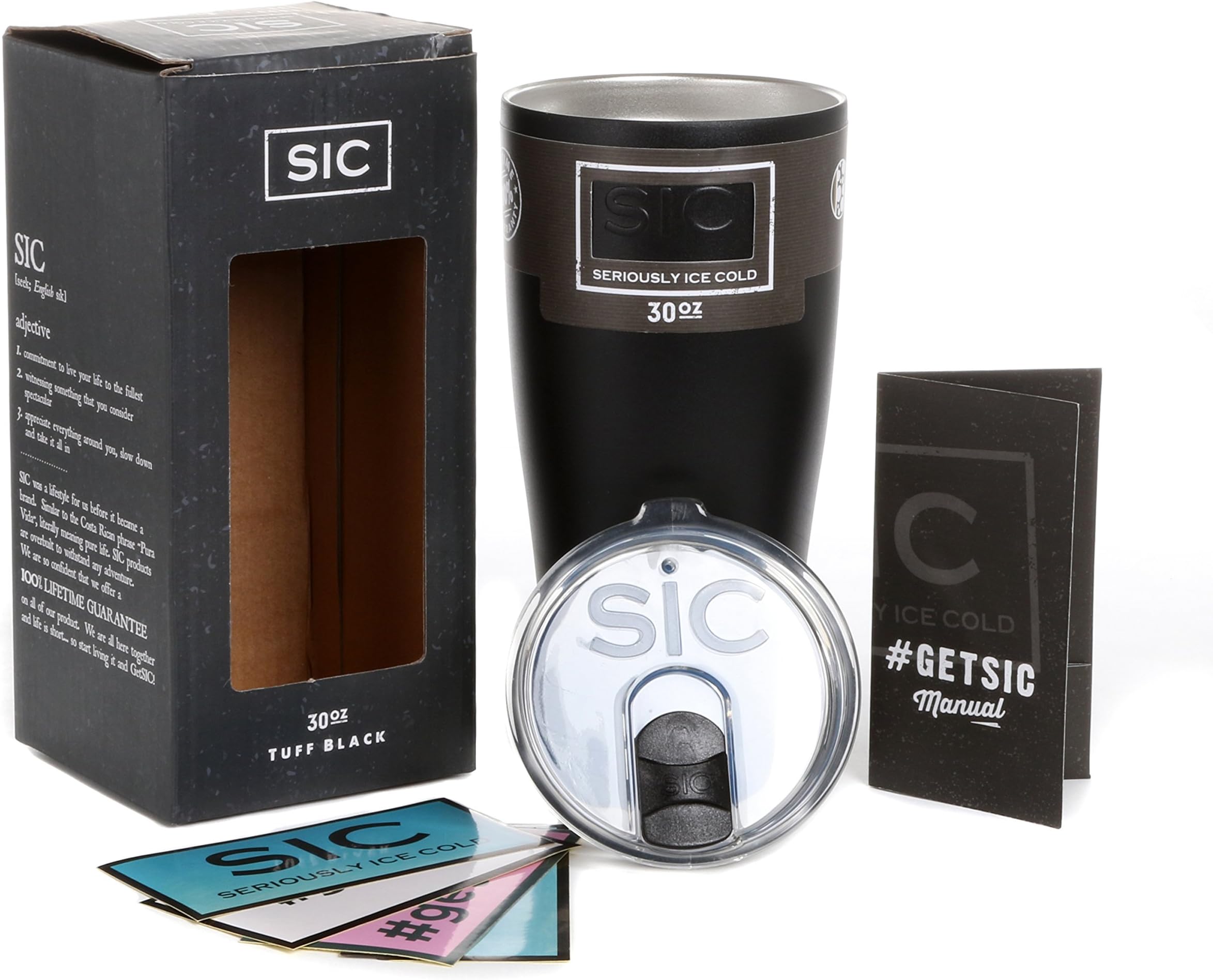 30 Oz. Double Wall Vacuum Insulated 18/8 Stainless Steel Powder Coated Travel Mug Tumblers with Splash Proof BPA Free Lid