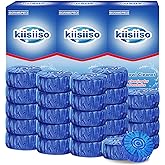 KIISIISO Toilet Bowl Cleaner Tablets, Blue Automatic Toilet Tank Cleaners, Septic-Safe Hard Water Ring Stain Remover, Toilet flush Cleaning & Deodorizer, Fresh Scent - 30 PACK