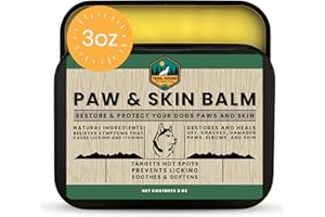 TRAIL HOUND PET SUPPLY CO. Trail Hound - All Natural Paw, Nose, & Skin Balm 3oz - Protects, Restores & Heals Dry Cracked Paws & Snout - Relieves Itchy Skin - Dog Paw Protector - Paw Soother For Dogs - Lick Safe Dog Paw Pad Balm