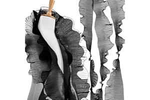 Ganeen 16 Yard Ruffle Pleated Iridescent Ribbon, Black Jellyfish Organza Ruffle Trim, Retro Tulle Lace Fabric for Jellyfish Costume Sewing Craft Dress Hat Lantern Cake Christmas Tree Decor