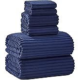 NALIVO Extra Large Bath Towel Set of 6 (40"x80"),Oversized Bath Sheet Super Soft Highly Absorbent Microfibers Quick Dry Luxury Shower Towel for Bathroom Spa Gym Hotel Yoga(Navy Blue, 6Piece)