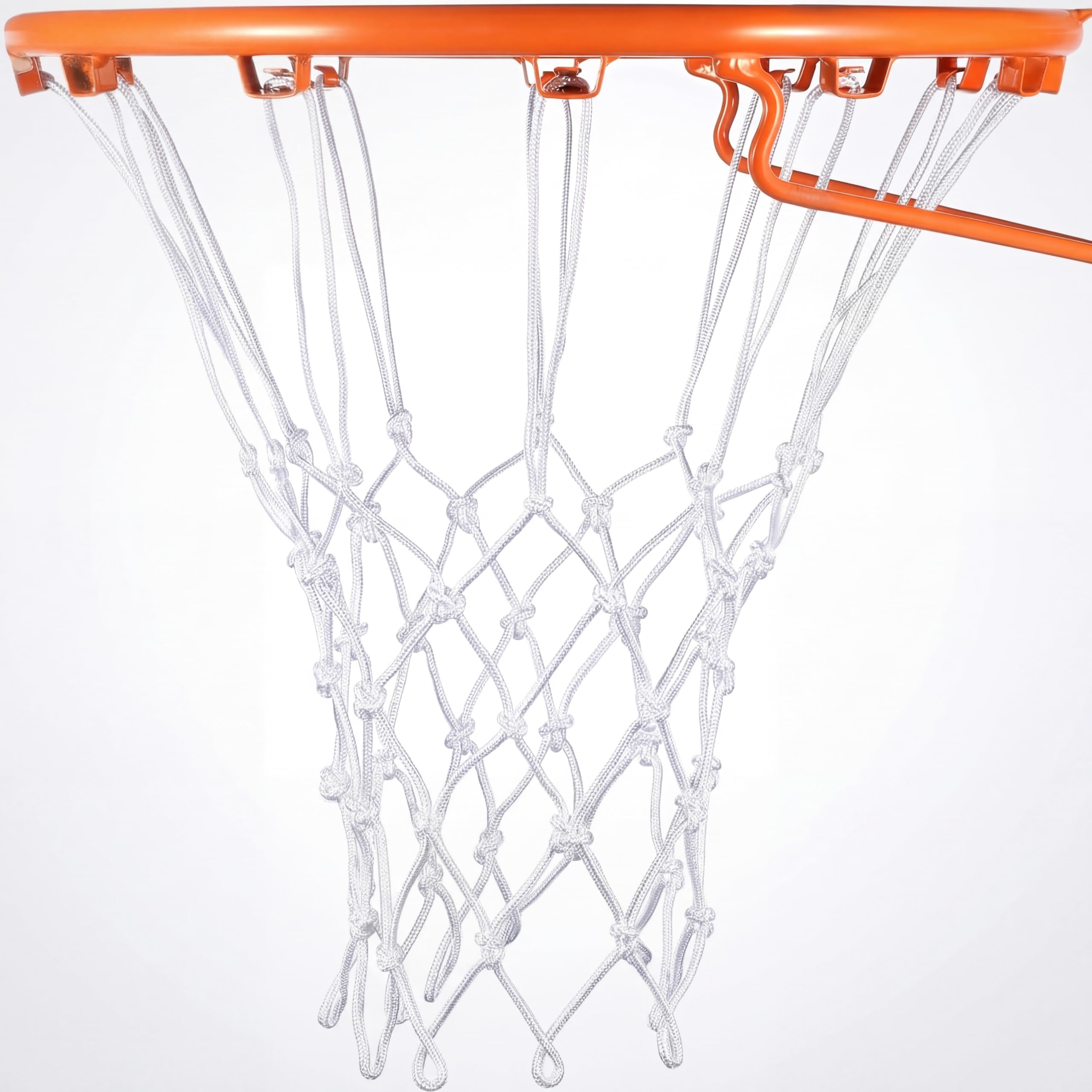 Syhood Basketball Net Hoop Net Replacement for All Weather, Fits Standard Indoor or Outdoor Basketball Hoop, 12 Loop (5 Knots, White)