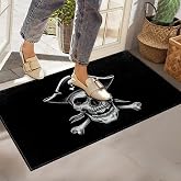 Classic Skull Pirate Indoor Doormat, Non-Woven Fabrics Non Slip Floor Mat 17x29.5 in Area Rug Quick Absorbent Entrance Rug Front Door Mat, Welcome Mats Entryway Rug Doormats for Kitchen Home Bedroom
