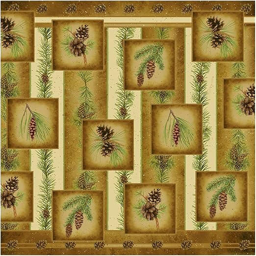 Amazon Com Treasure Gurus Pine Cone Nature 70 Fabric Machine