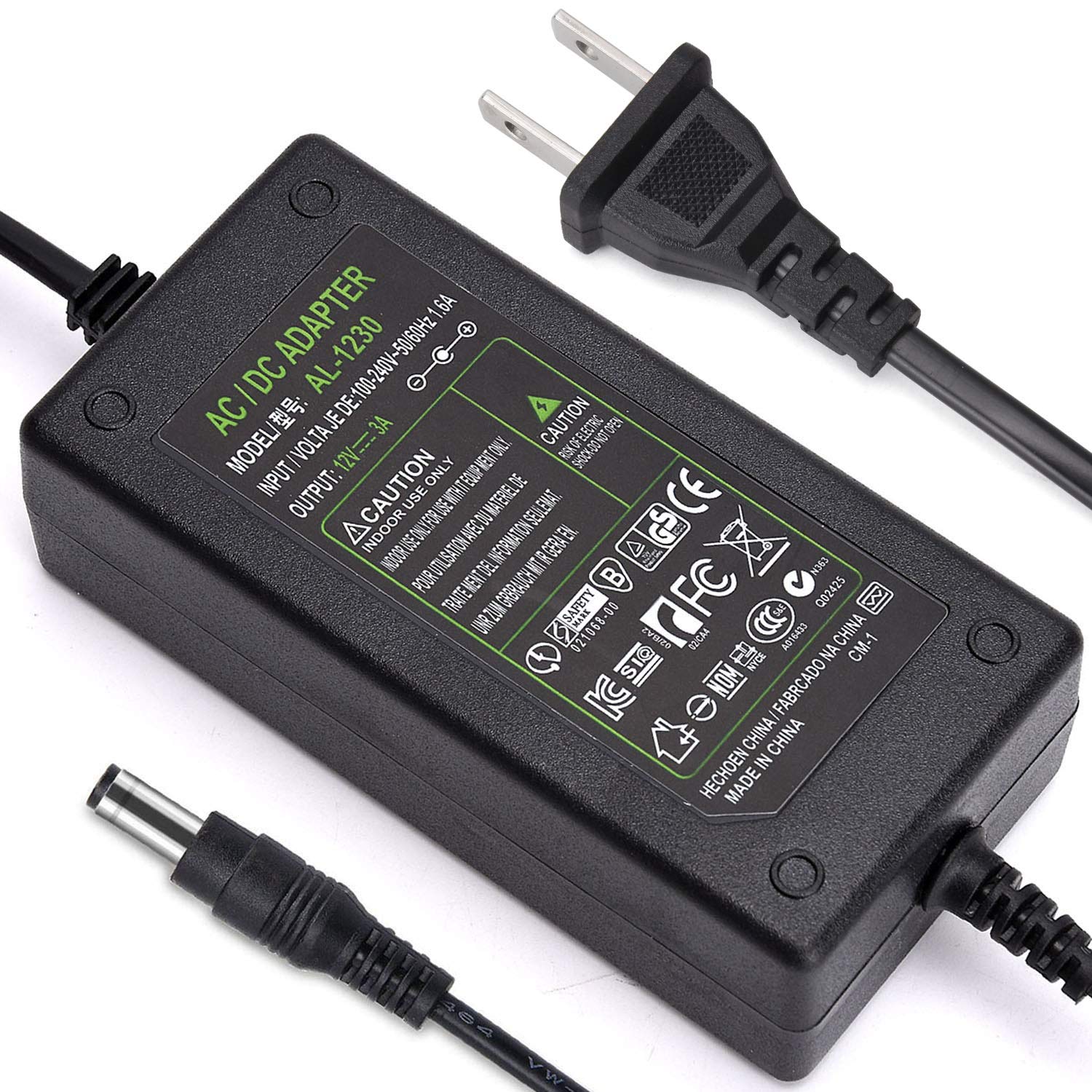 DC 12V 3A Power Adapter, 36 Watt AC 100240V to 12Volt 761560627365 eBay