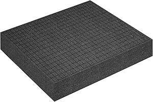 KINXIYU Polyurethane Foam Padding, 16 x 12 x 4 Inch Black Perforated Pick and Pluck Foam Sheets for Tool Box, Camera, Crafts and Storage
