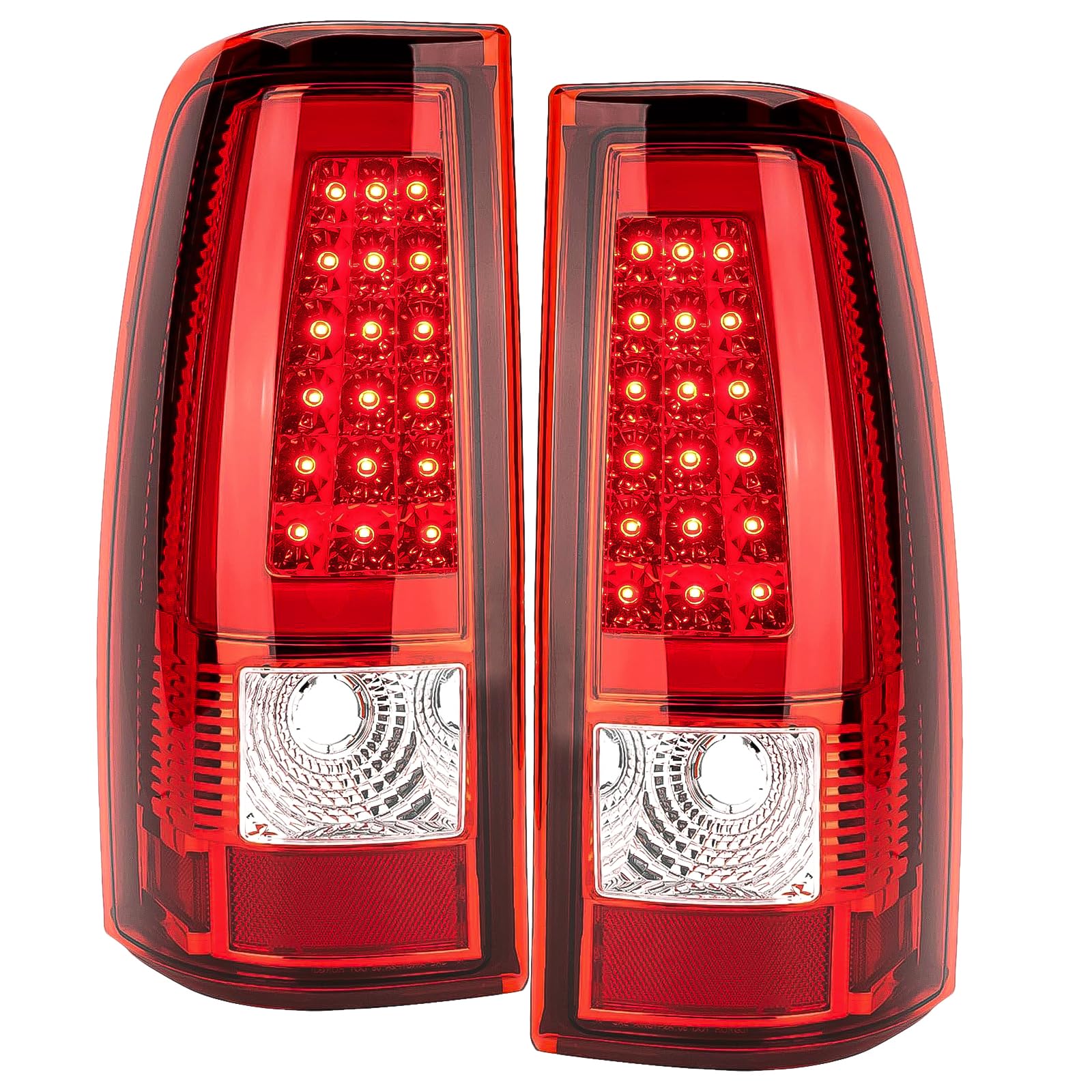 Photo 1 of Tail Lights Assembly Compatible With 1999-2006 Chevy Silverado 1500 2500 3500 w/ Red LED C-Tube, Rear Brake Lamp Driver & passenger side