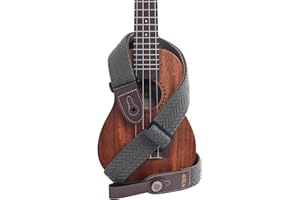 KALA BRAND MUSIC CO. Kala Handmade Ukulele Strap, Adjustable 31-55" strap, Handmade in Brazil, Durable Two-Tone Olive Green Herringbone Pattern