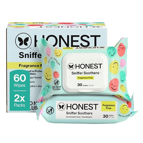 The Honest Company Plant-Based Snot Removing Wipes, Soothing Nose with Aloe, Hypoallergenic for S...