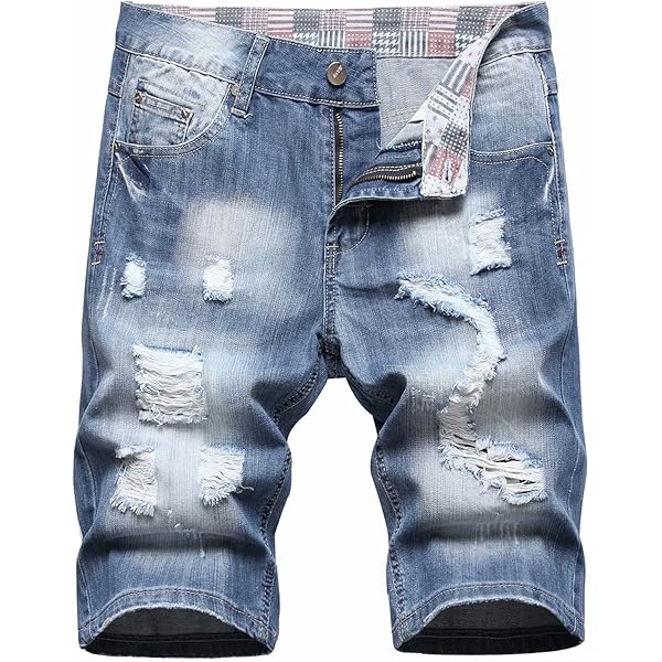 Amazon.com: Men's Denim Shorts Classic Style Flower Printing