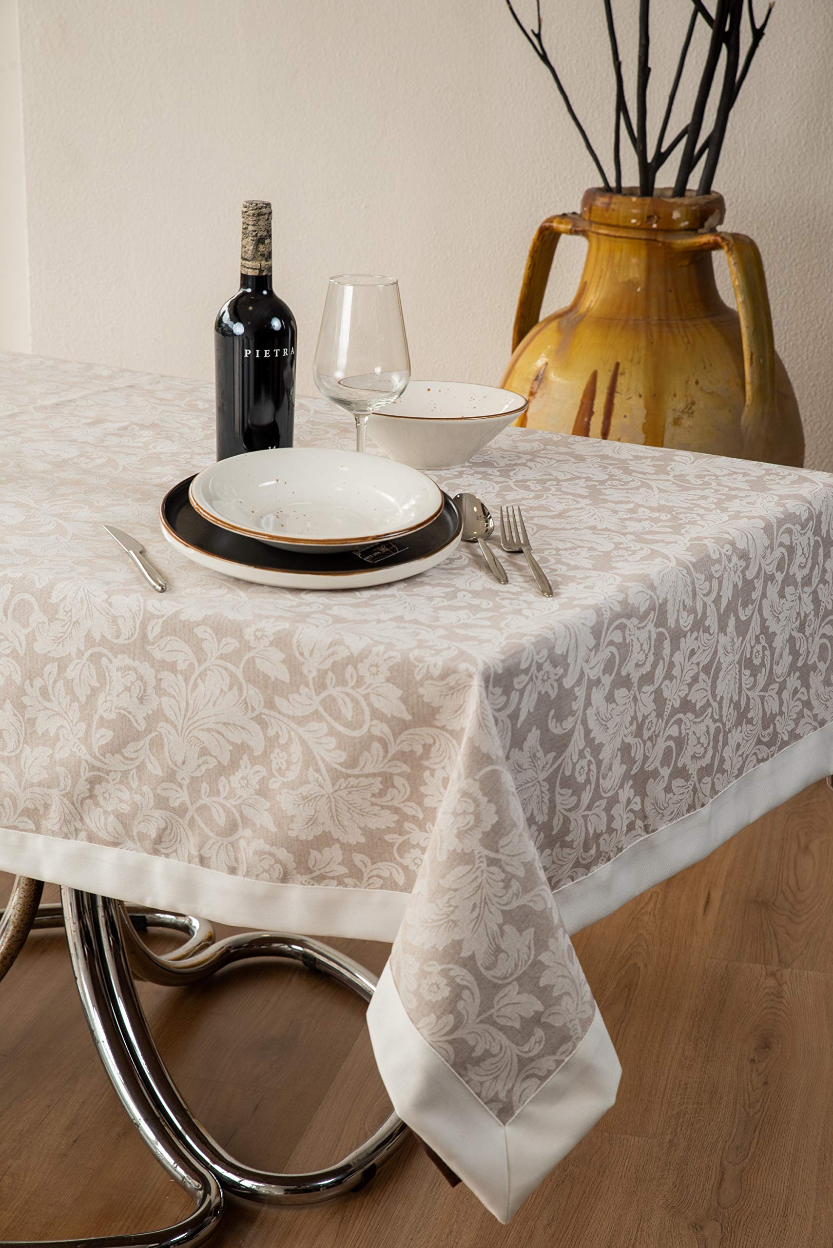 ESSE HOME - Stain-resistant tablecloth - Rectangular-Square-Round-Oval- Cinzia 133 (Oval 140x220, 17-2)