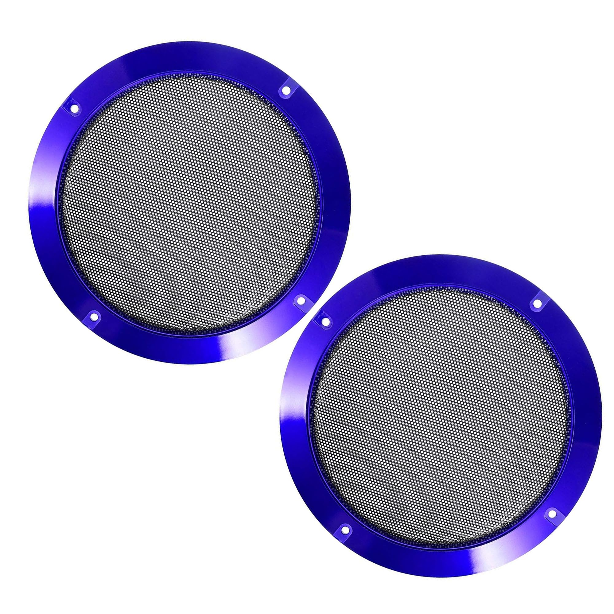 Photo 1 of Unifizz 2pcs Car Audio Speaker Cover 6.5'' Blue Mesh Subwoofer Grill Horn Glossy Guard Protector