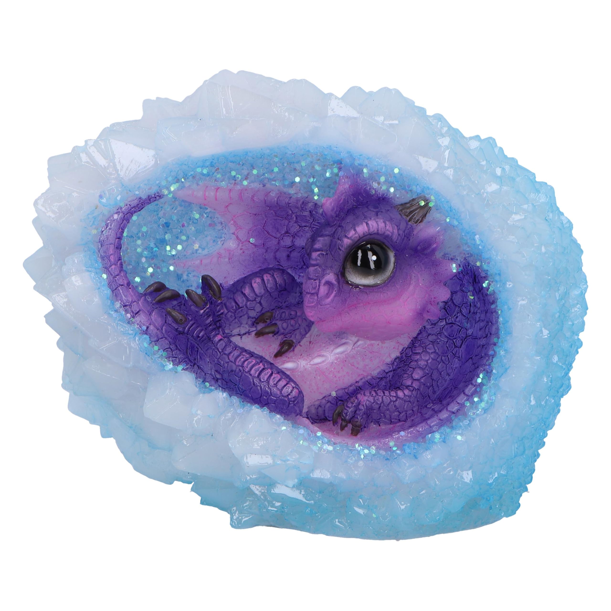 Nemesis Now Geode Nest Dragonling Figurine 12.5cm, Resin, Purple/Blue, Dragonling in Crystal Geode, Collectable Ornament, Cast in the Finest Resin, Expertly Hand-Painted