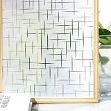 Homein Window Film Privacy Frosted Cross Pattern 60x400 cm No Glue