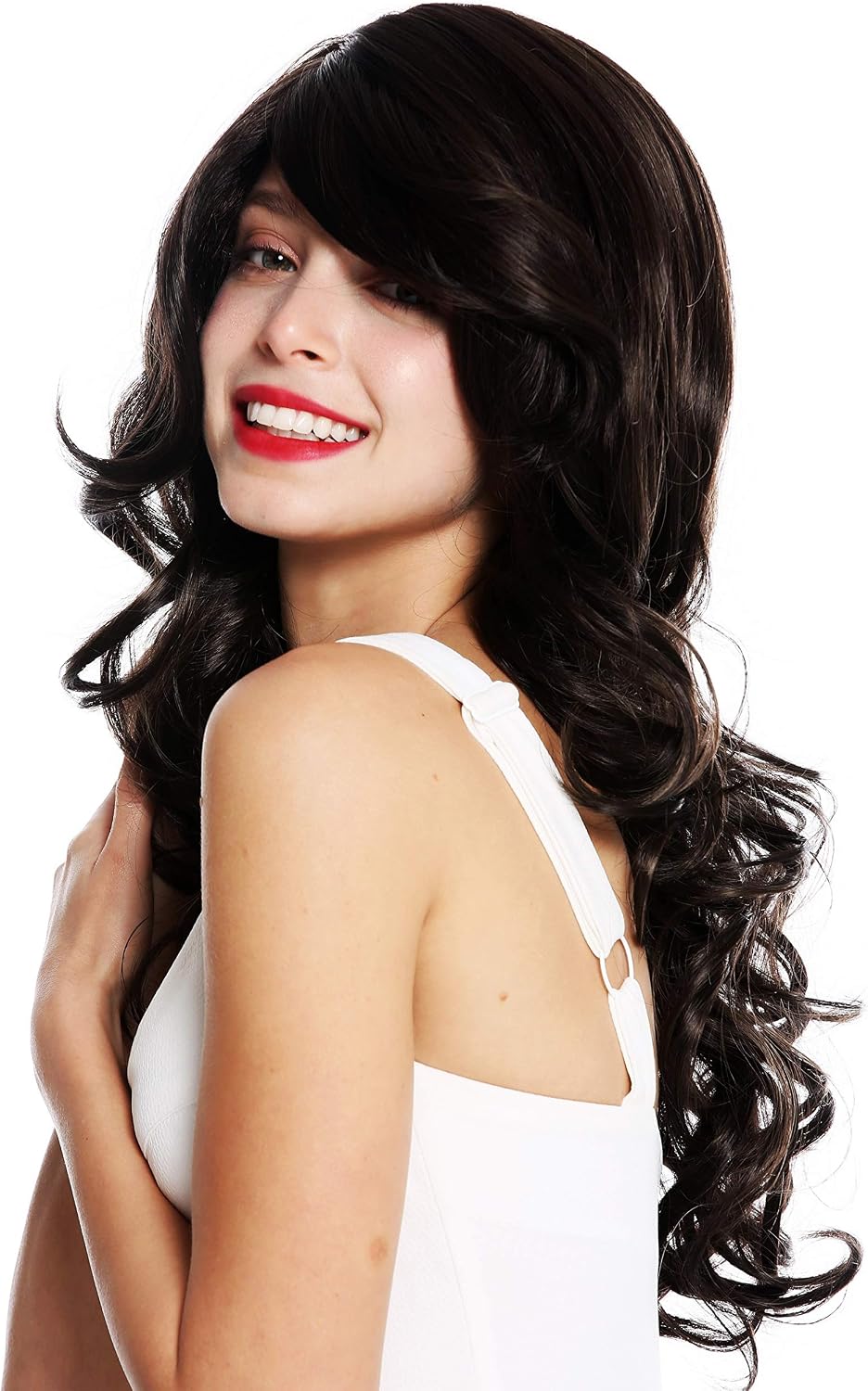 WIG ME UP - VK-44-4/8 quality women's wig long very voluminous wavy waved parting brown mix, Brown mix (4/8), Länge: ca. 60 cm - Image 3