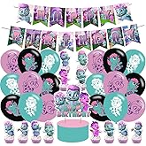 Cartoon Party Supplies,Cartoon Party Decorations Includes Banner, Cake Toppers, Balloon for Anime Party Decorations