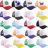 Skyebed 20 Pcs Kids Trucker Hats Sublimation Baseball Caps Adjustable Blank Mesh Hats for Kids Outing Park Sports Activities